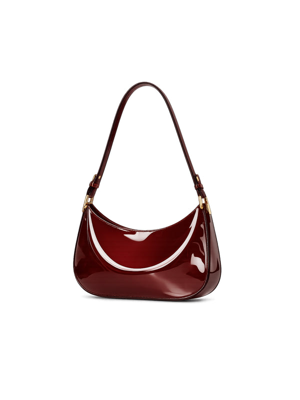 Burgundy Crescent Shoulder Bag