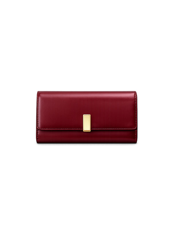 Burgundy Leather Flap Wallet