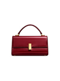 Burgundy Leather Top Handle Bag
