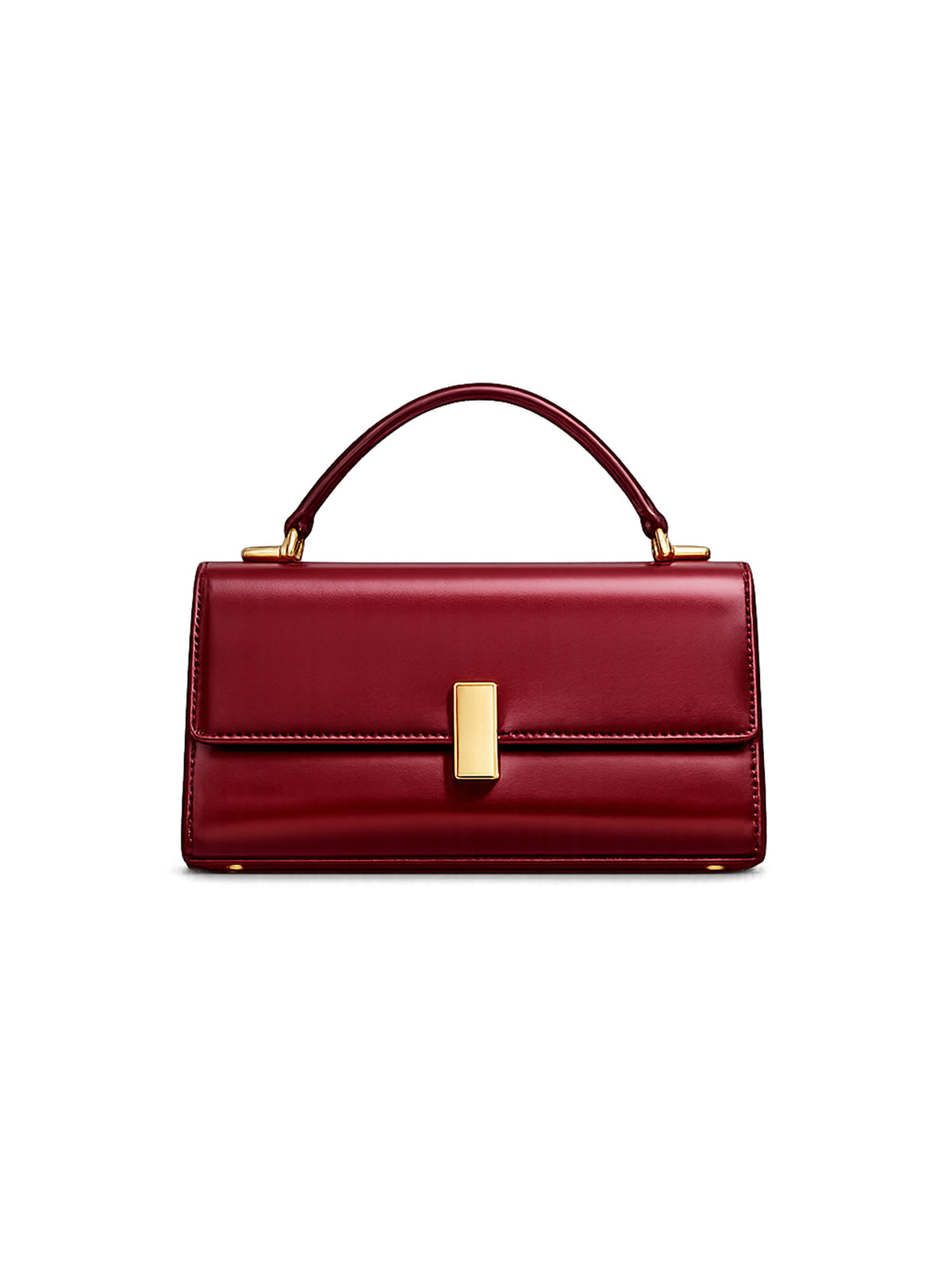 Burgundy Leather Top Handle Bag