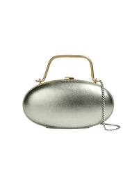 Metallic Oval Clutch